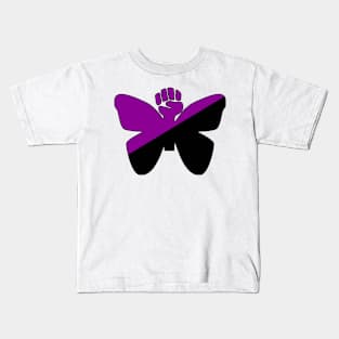 Butterfly Fist w/ Anarchafeminist Colors Kids T-Shirt